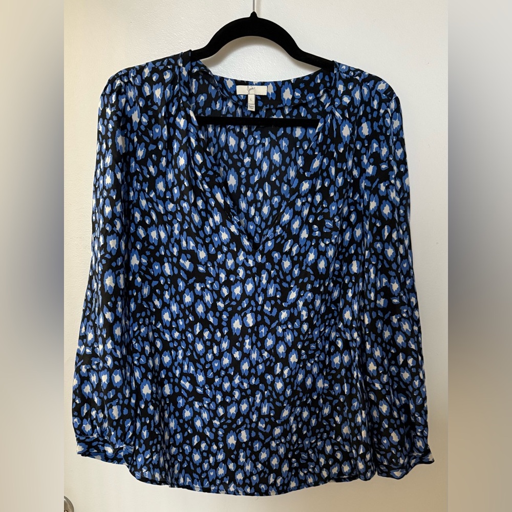 Joie Blue and Black Long Sleeve Top L